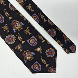WELLINGBOROUGH NORTHAMPTON GOLF CLUB SILK TIE RIVETZ BOSTON BLACK 4" X 55" NEW